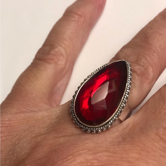 Garnet 925 Sterling Silver Ring - Picture 1 of 5